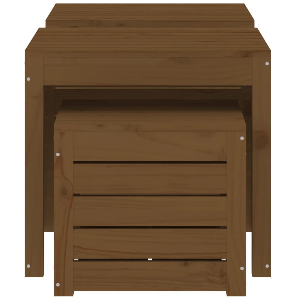 vidaXL 3-tlg. Gartenbox-Set Honigbraun Massivholz Kiefer