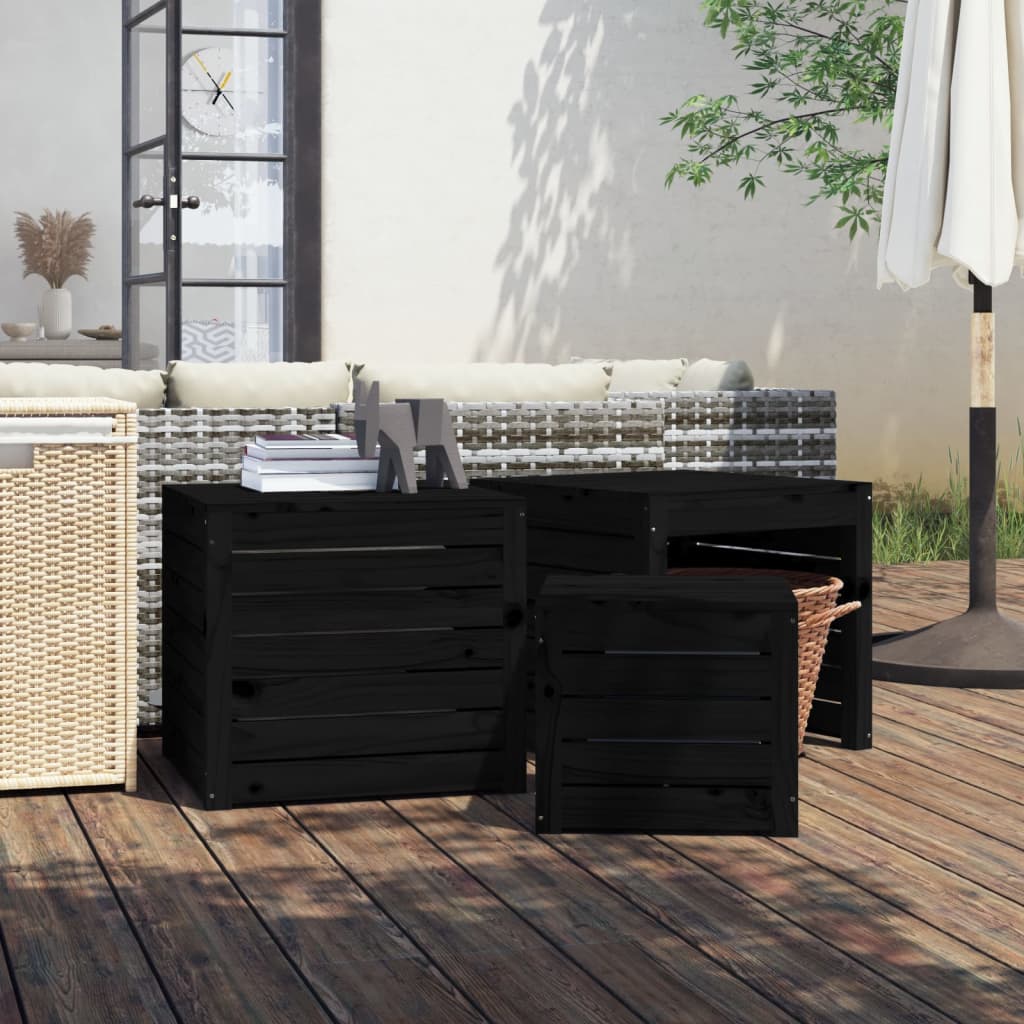 vidaXL 3-tlg. Gartenbox-Set Massivholz Kiefer