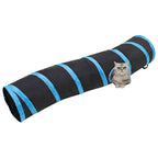 vidaXL Katzentunnel in S-Form Schwarz und Blau 122 cm Polyester