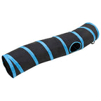 vidaXL Katzentunnel in S-Form Schwarz und Blau 122 cm Polyester