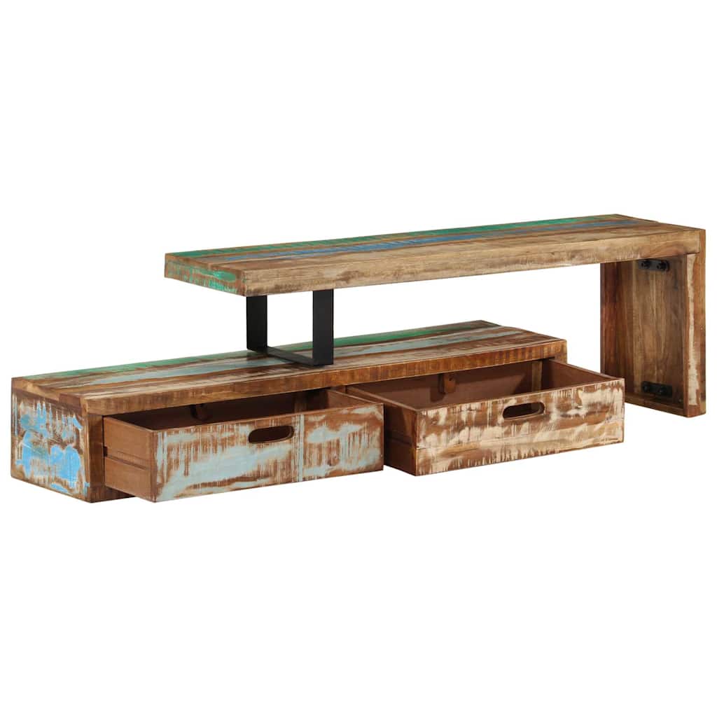 vidaXL TV-Ständer (118-200) x 30 x 40 cm Massivholz Altholz