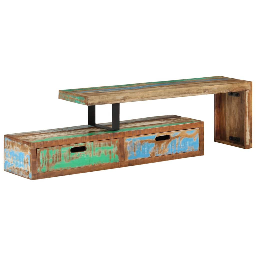 vidaXL TV-Ständer (118-200) x 30 x 40 cm Massivholz Altholz