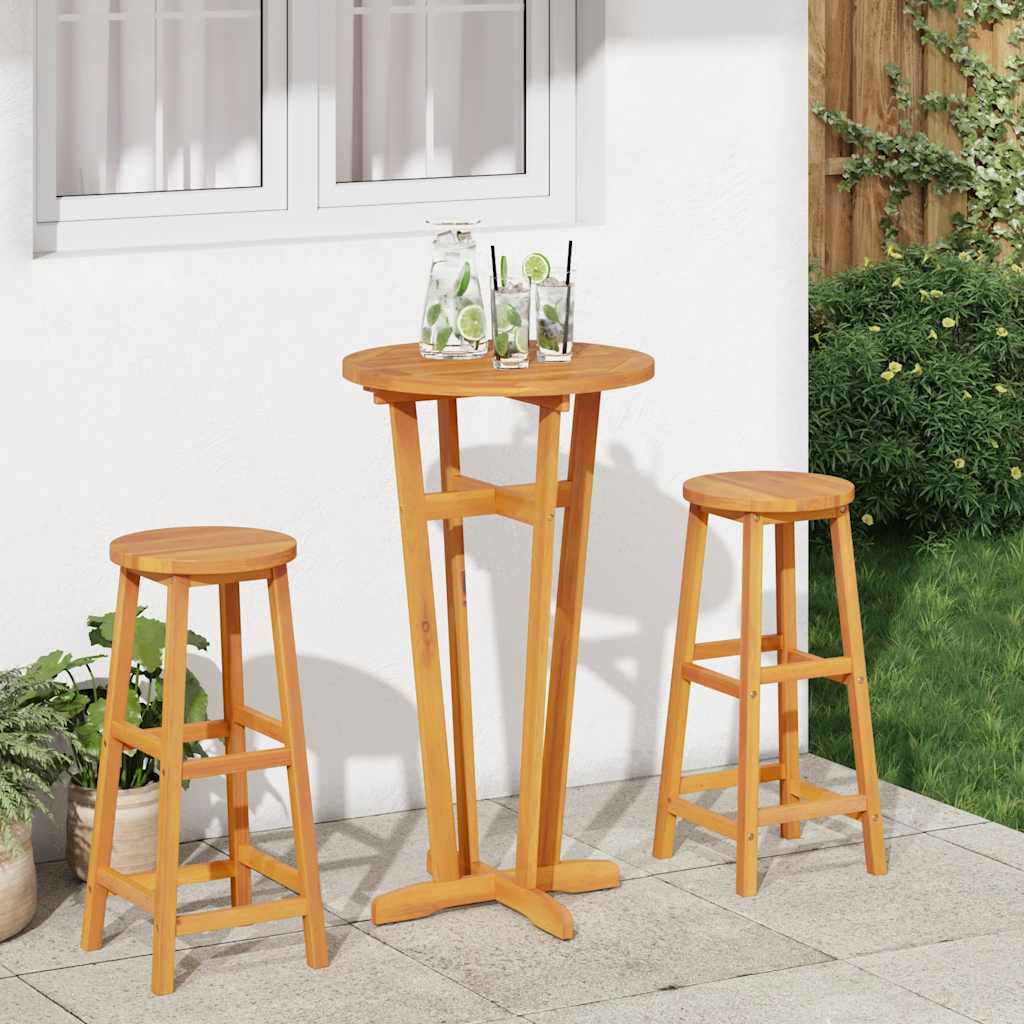 vidaXL Garten-Bartisch Ø60x105 cm Massivholz Akazie