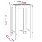 vidaXL Garten-Bartisch 60x60x105 cm Massivholz Akazie