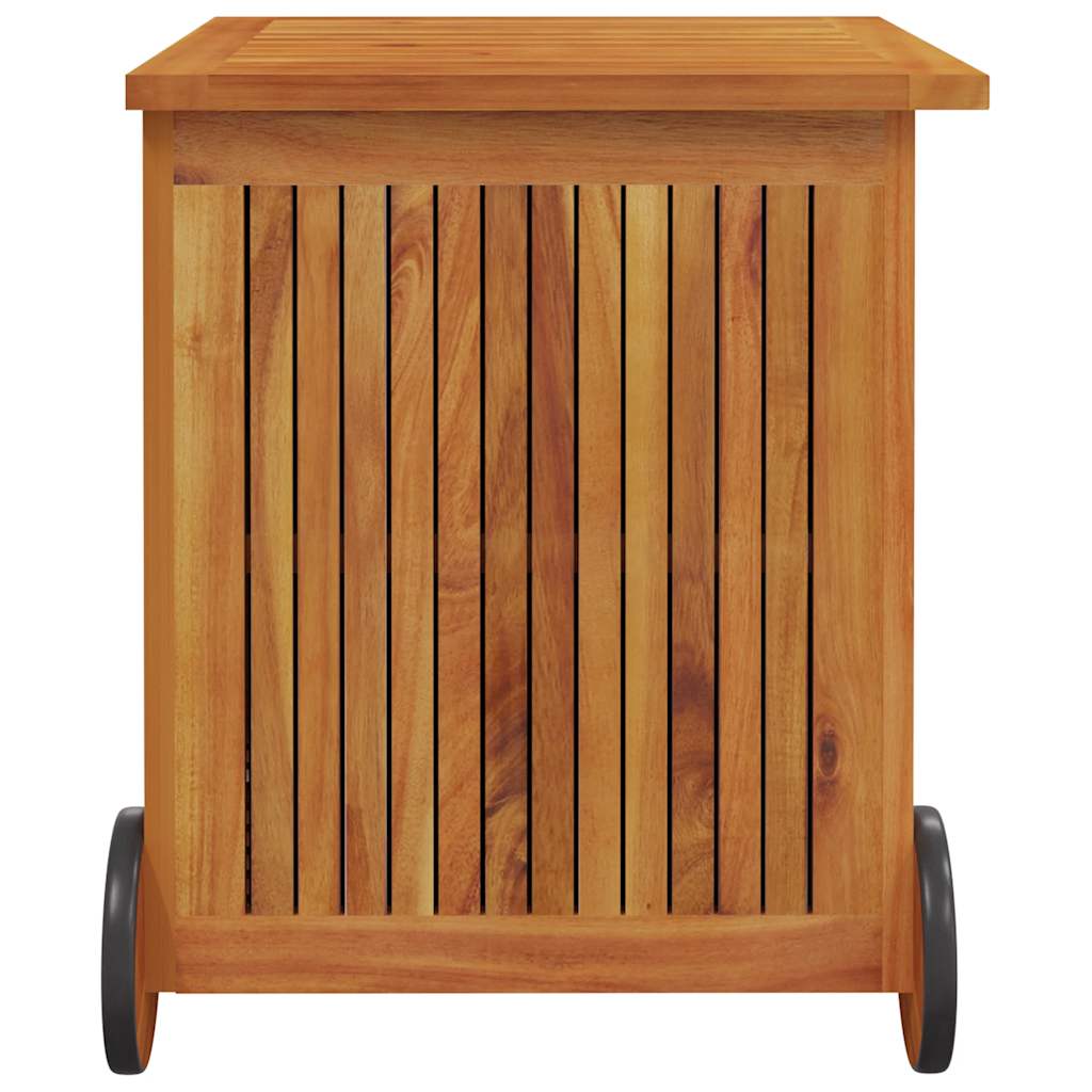 vidaXL Gartentruhe mit Rollen 60x50x58 cm Massivholz Akazie