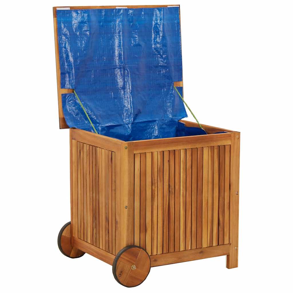 vidaXL Gartentruhe mit Rollen 60x50x58 cm Massivholz Akazie