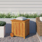 vidaXL Gartentruhe mit Rollen 60x50x58 cm Massivholz Akazie