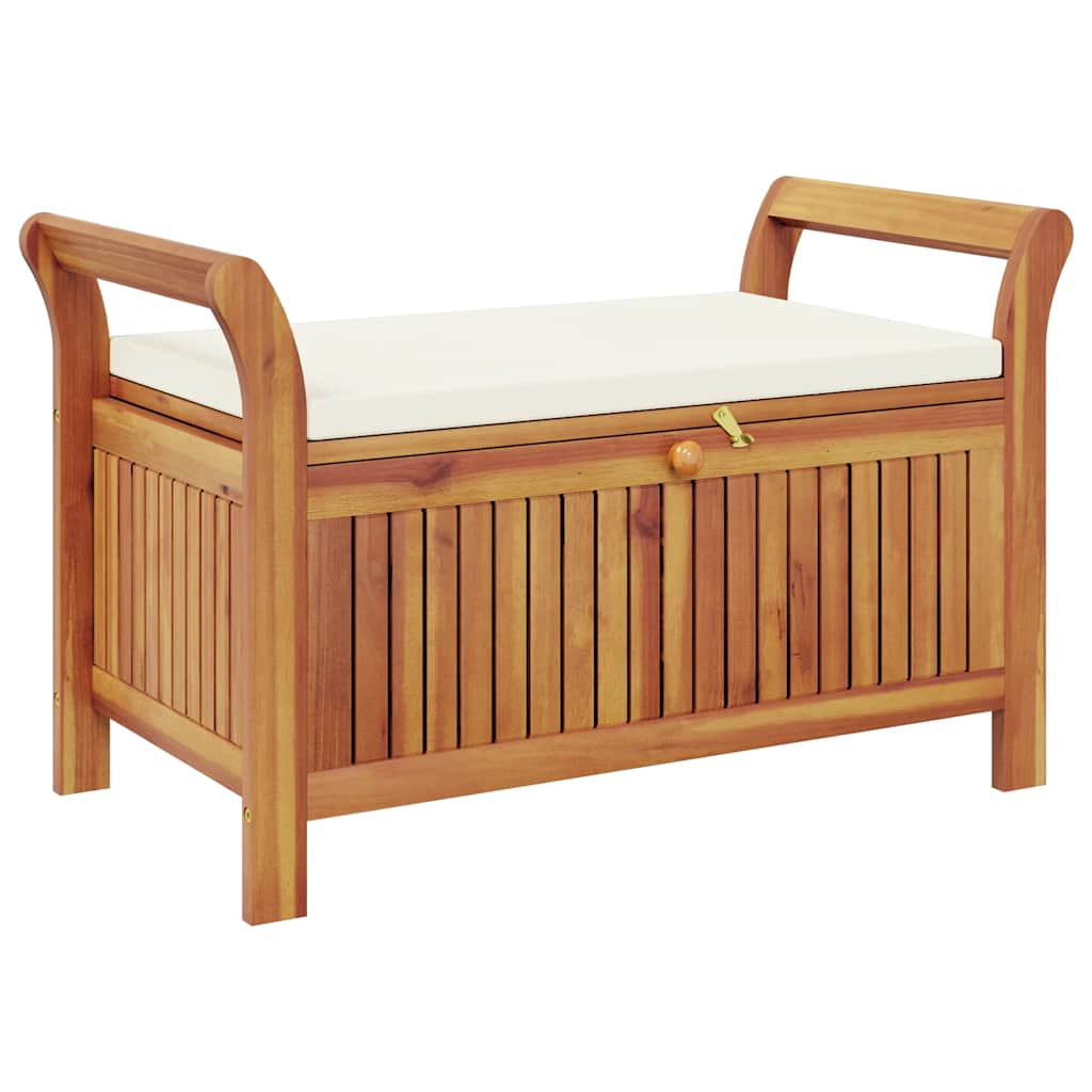 vidaXL Garten-Truhenbank mit Kissen 91 cm Massivholz Akazie