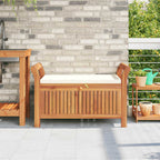 vidaXL Garten-Truhenbank mit Kissen 91 cm Massivholz Akazie