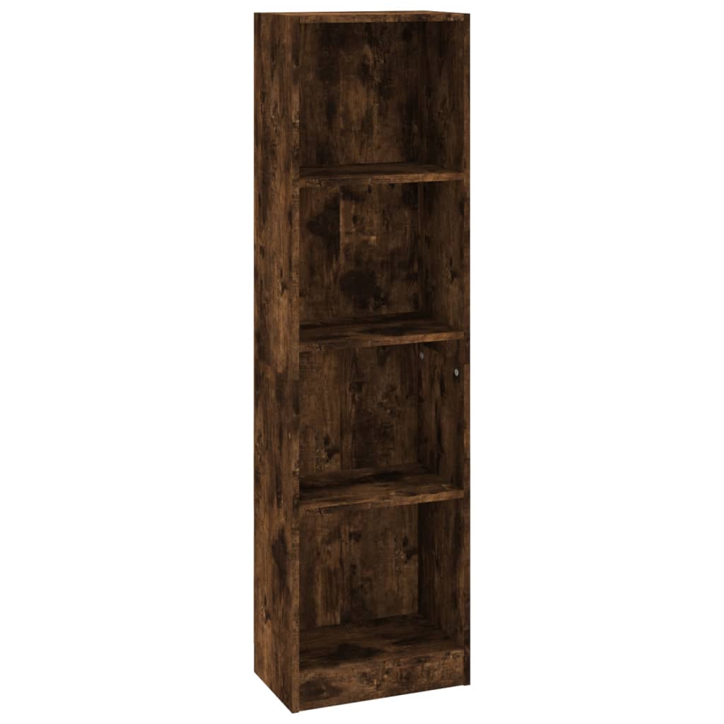 vidaXL Bücherregal 4 Fächer Räuchereiche 40x24x143 cm Holzwerkstoff