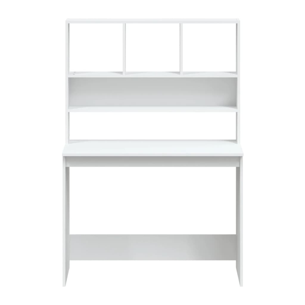 vidaXL Schreibtisch mit Regal Weiß 102x45x148 cm Holzwerkstoff