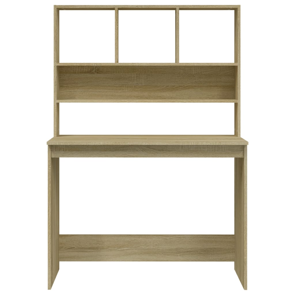vidaXL Schreibtisch mit Regal Sonoma-Eiche 102x45x148 cm Holzwerkstoff