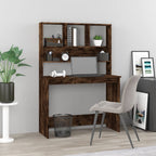 vidaXL Schreibtisch mit Regal Räuchereiche 102x45x148 cm Holzwerkstoff
