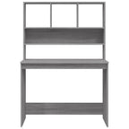 vidaXL Schreibtisch mit Regal Grau Sonoma 102x45x148 cm Holzwerkstoff