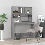 vidaXL Schreibtisch mit Regal Grau Sonoma 102x45x148 cm Holzwerkstoff