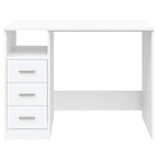vidaXL Schreibtisch mit Schubladen Weiß 102x50x76 cm Holzwerkstoff