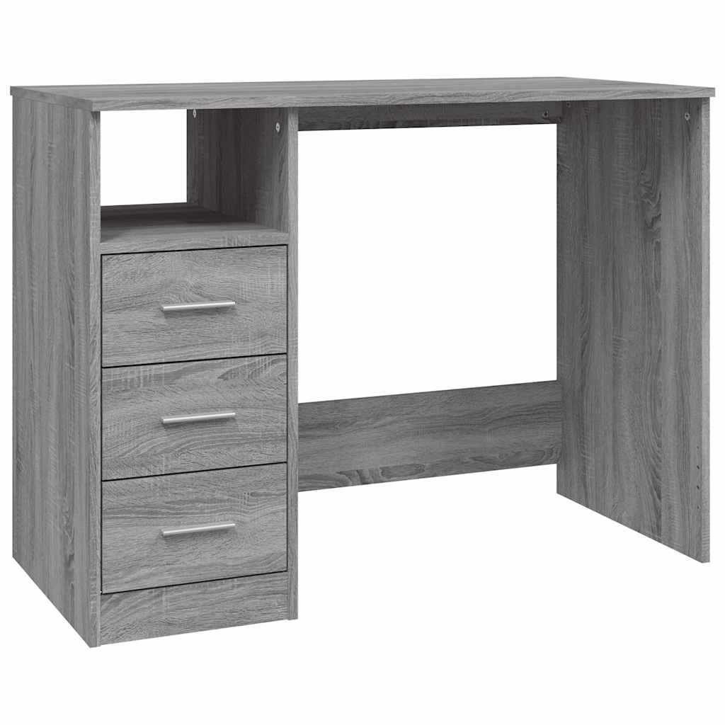 vidaXL Schreibtisch mit Schubladen Grau Sonoma 102x50x76 cm