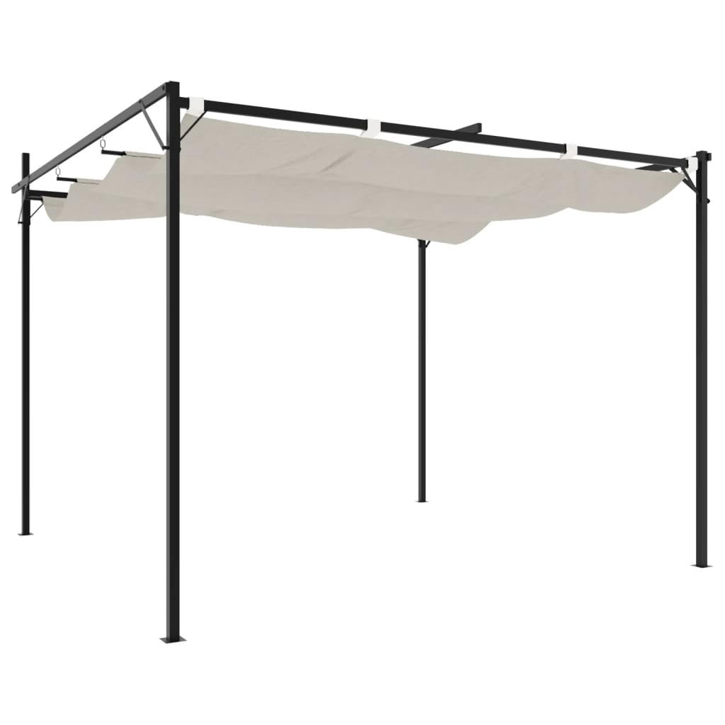 vidaXL Pergola mit Schiebedach Creme 295x292x230 cm
