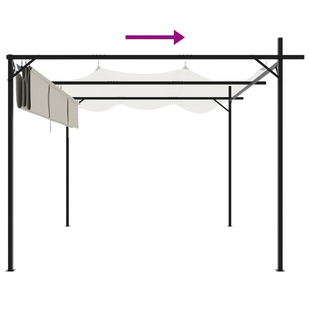 vidaXL Pergola mit Schiebedach Creme 295x292x230 cm