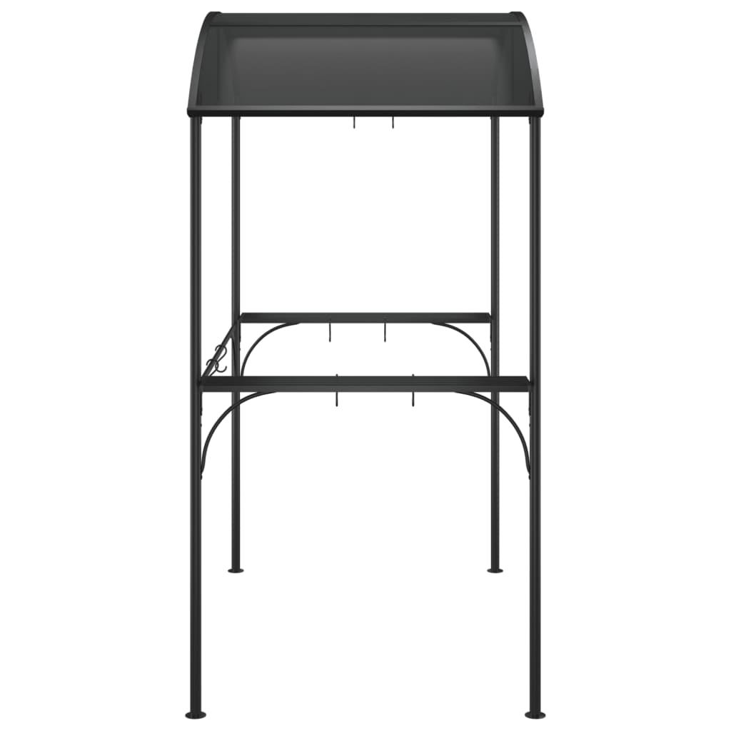 vidaXL Grillpavillon mit Seitenregalen Anthrazit 220x115x230 cm Stahl