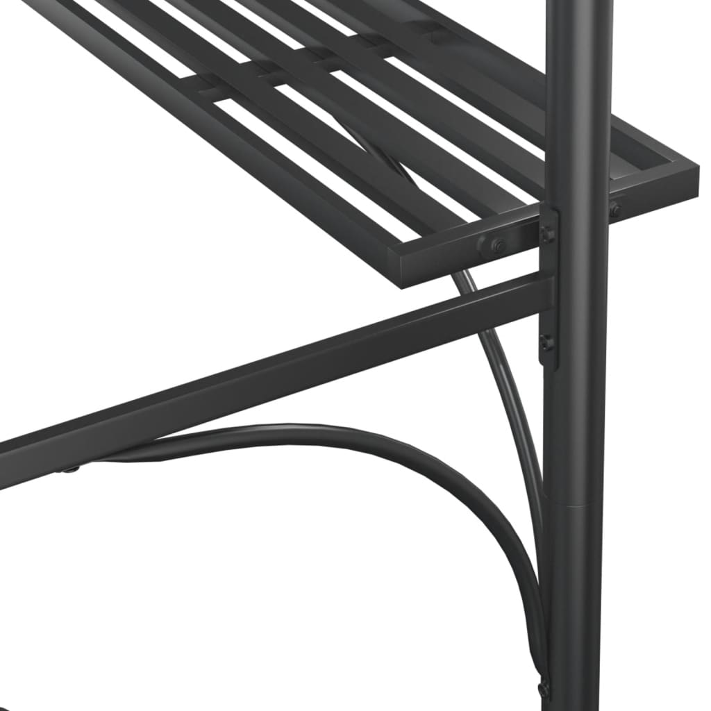 vidaXL Grillpavillon mit Seitenregalen Anthrazit 220x115x230 cm Stahl