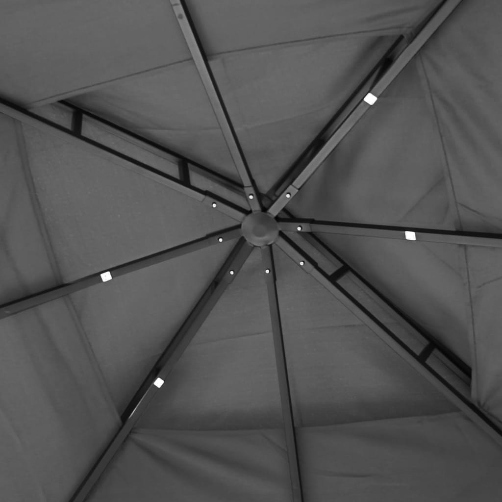 vidaXL Pavillon mit Seitenwänden Anthrazit 300x300x270 cm Stahl