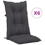 vidaXL Gartenstuhlauflagen für Hochlehner 6 Stk. Anthrazit 120x50x7 cm