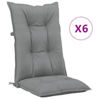 vidaXL Gartenstuhlauflagen für Hochlehner 6 Stk. Grau 120x50x7cm Stoff