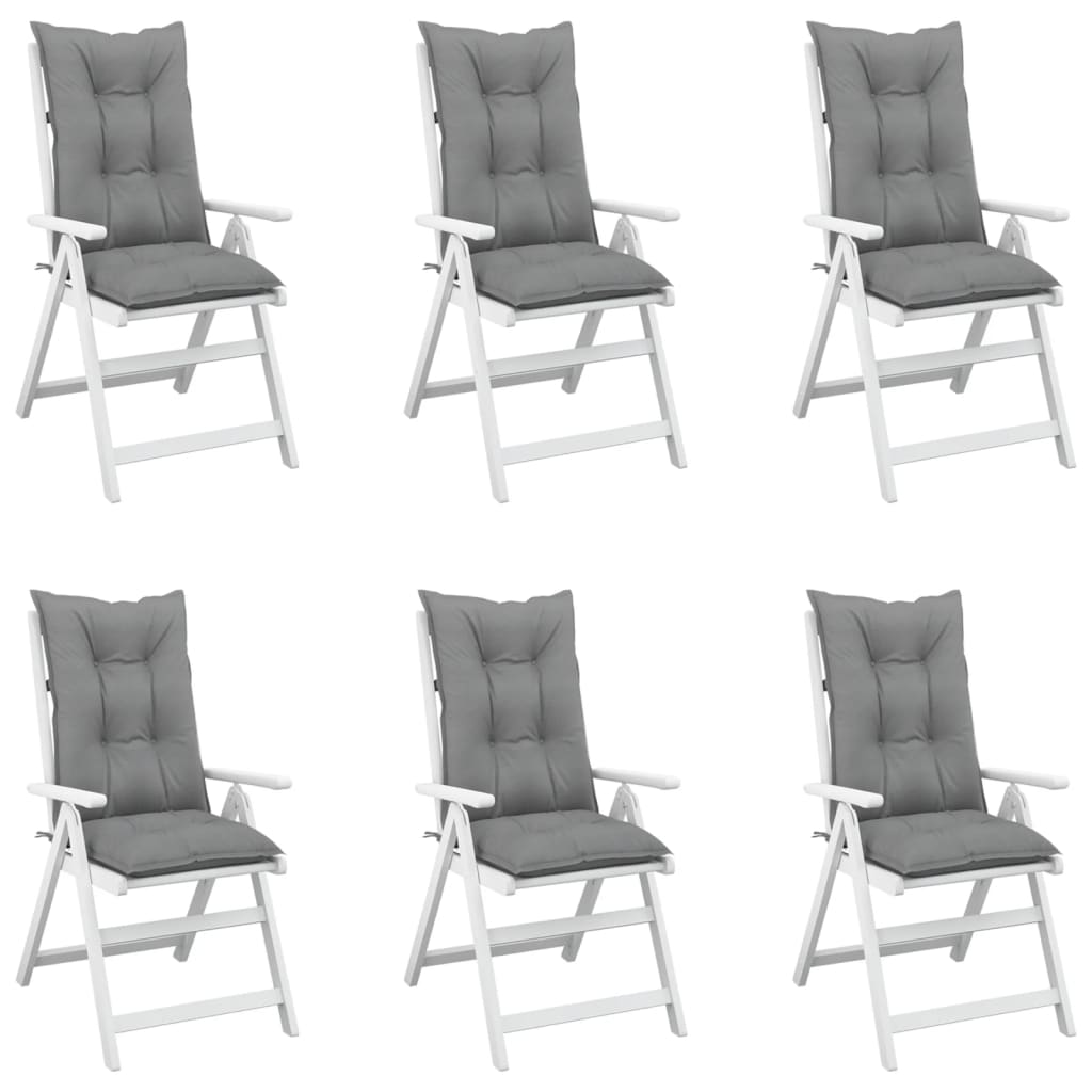 vidaXL Gartenstuhlauflagen für Hochlehner 6 Stk. Grau 120x50x7cm Stoff