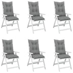 vidaXL Gartenstuhlauflagen für Hochlehner 6 Stk. Grau 120x50x7cm Stoff