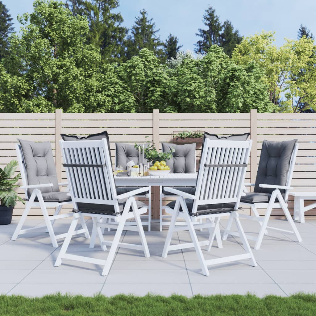 vidaXL Gartenstuhlauflagen für Hochlehner 6 Stk. Grau 120x50x7cm Stoff