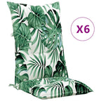 vidaXL Gartenstuhlauflagen für Hochlehner 6Stk. Blattmuster 120x50x7cm
