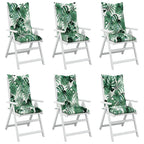 vidaXL Gartenstuhlauflagen für Hochlehner 6Stk. Blattmuster 120x50x7cm