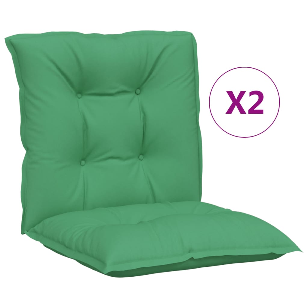 vidaXL Gartenstuhlauflagen für Niedriglehner 2 Stk. Grün 100x50x7 cm