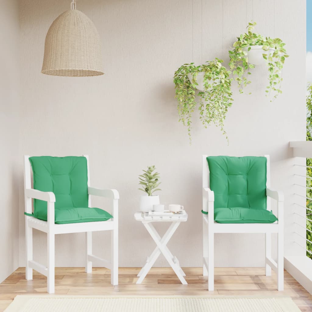 vidaXL Gartenstuhlauflagen für Niedriglehner 2 Stk. Grün 100x50x7 cm