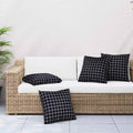 vidaXL Streupillows 4 pcs Schwarz kariert 40 x 40 cm Polyesterstoff