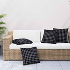 vidaXL Streupillows 4 pcs Schwarz kariert 40 x 40 cm Polyesterstoff