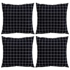 vidaXL Streupillows 4 pcs Schwarz kariert 40 x 40 cm Polyesterstoff