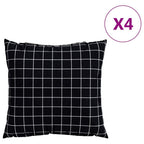 vidaXL Streupillows 4 pcs Schwarz kariert 40 x 40 cm Polyesterstoff