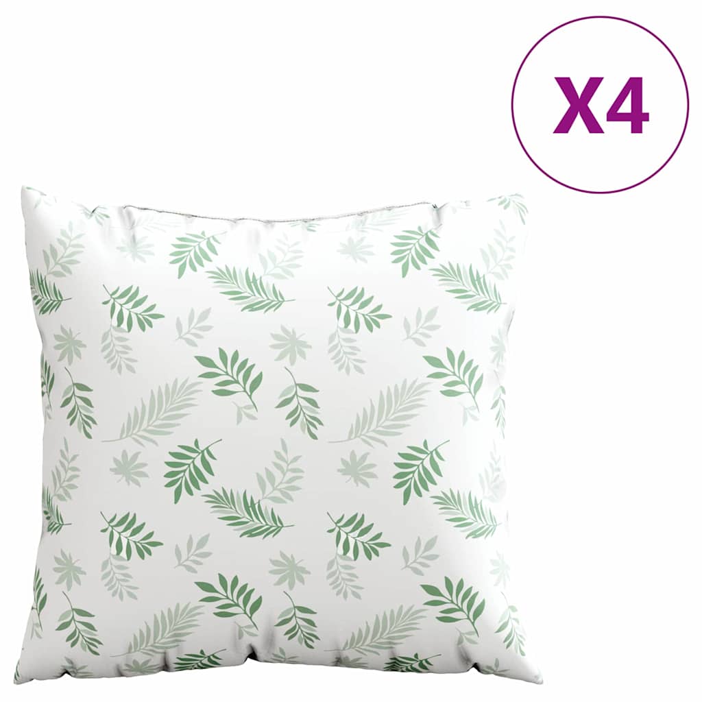 vidaXL Streupillows Blatt 4 pcs Blattmuster 40 x 40 cm Polyesterstoff