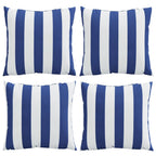 vidaXL Zierkissen 4 Stk. Blau & Weiß Gestreift 50x50 cm Stoff