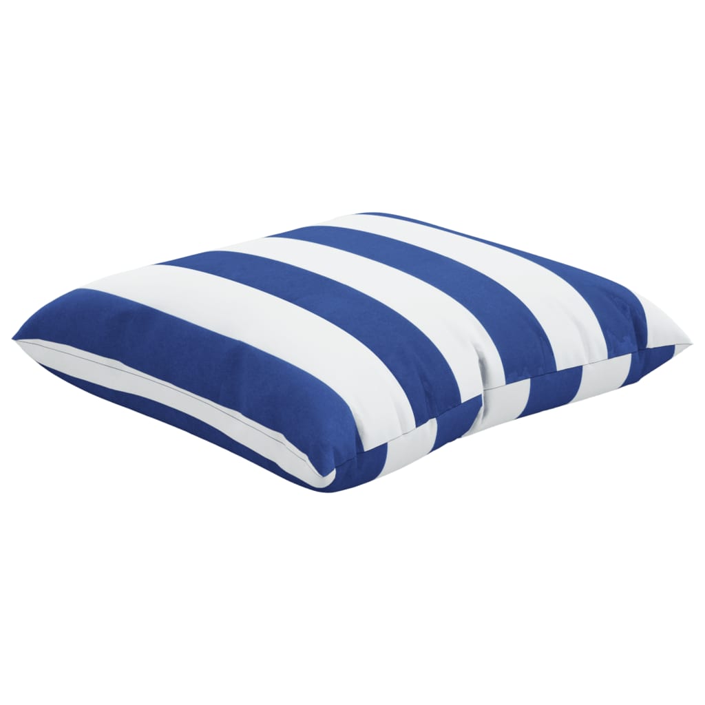 vidaXL Zierkissen 4 Stk. Blau & Weiß Gestreift 50x50 cm Stoff