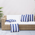 vidaXL Zierkissen 4 Stk. Blau & Weiß Gestreift 50x50 cm Stoff