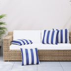 vidaXL Zierkissen 4 Stk. Blau & Weiß Gestreift 50x50 cm Stoff