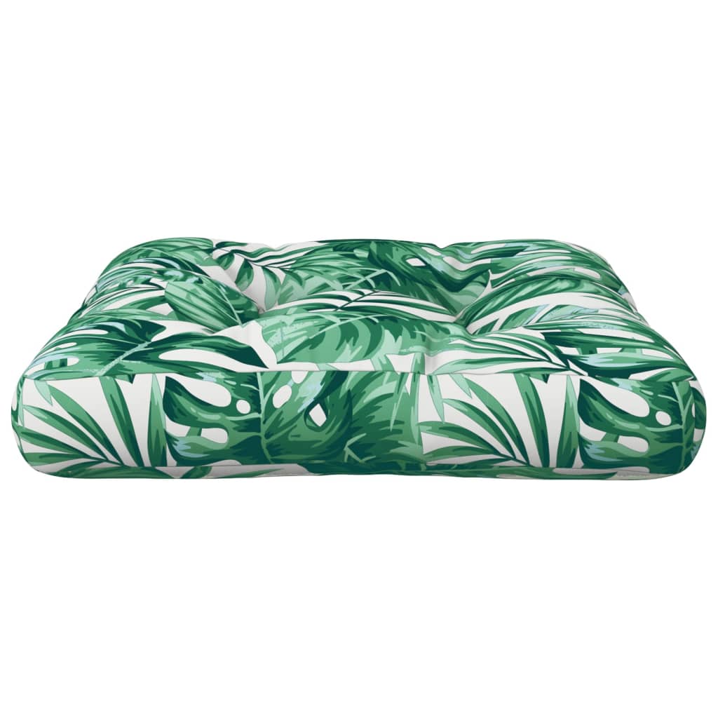 vidaXL Palettenkissen Blattmuster 50x50x12 cm Stoff