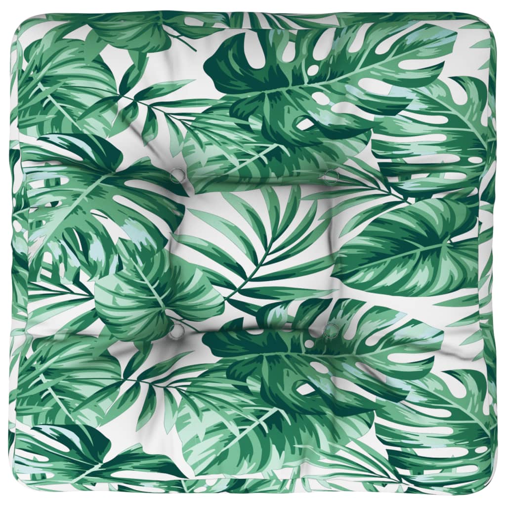 vidaXL Palettenkissen Blattmuster 50x50x12 cm Stoff