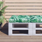 vidaXL Palettenkissen Blattmuster 50x50x12 cm Stoff