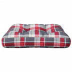 vidaXL Palettenkissen Rot Karomuster 50x50x12 cm Stoff