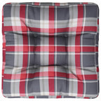 vidaXL Palettenkissen Rot Karomuster 50x50x12 cm Stoff