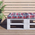 vidaXL Palettenkissen Rot Karomuster 50x50x12 cm Stoff